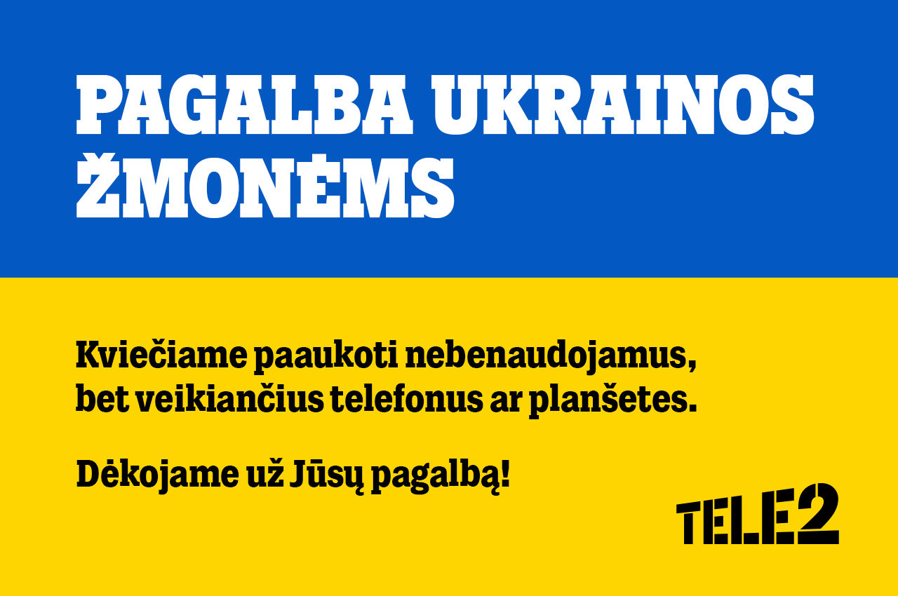 „Tele2“ iniciatyva: ukrainiečiams perduota apie 1000 lietuvių paaukotų įrenginių