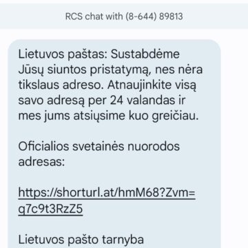 Paštu apsimetantys sukčiai masiškai atakuoja mobiliojo ryšio vartotojus