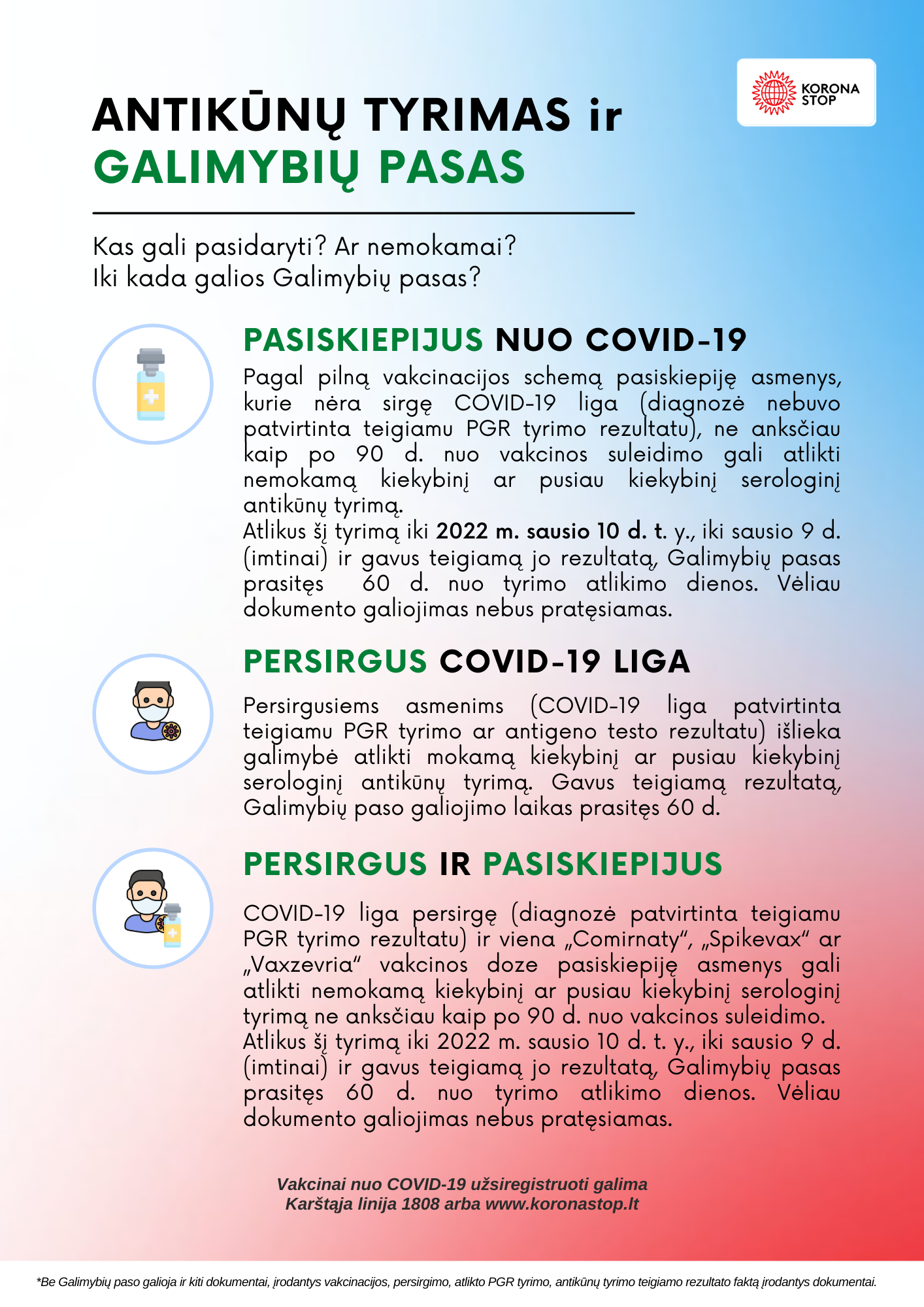 Sveikatos apsaugos ministerija atsako į aktualius klausimus apie serologinius tyrimus