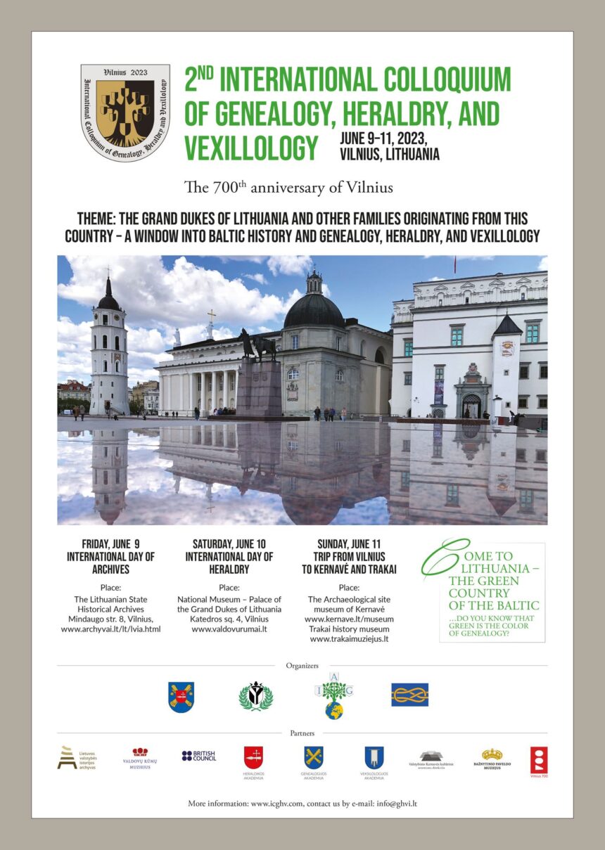 II-is tarptautinis kolokviumas „Genealogija, heraldika ir veksilologija“ – skirtas Vilniaus 700-ųjų metų jubiliejui ir Lietuvos Didžiosios Kunigaikštystės atminčiai paminėti