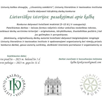 Konkursas „Lietuviškos istorijos: pasakojimai apie kalbą“