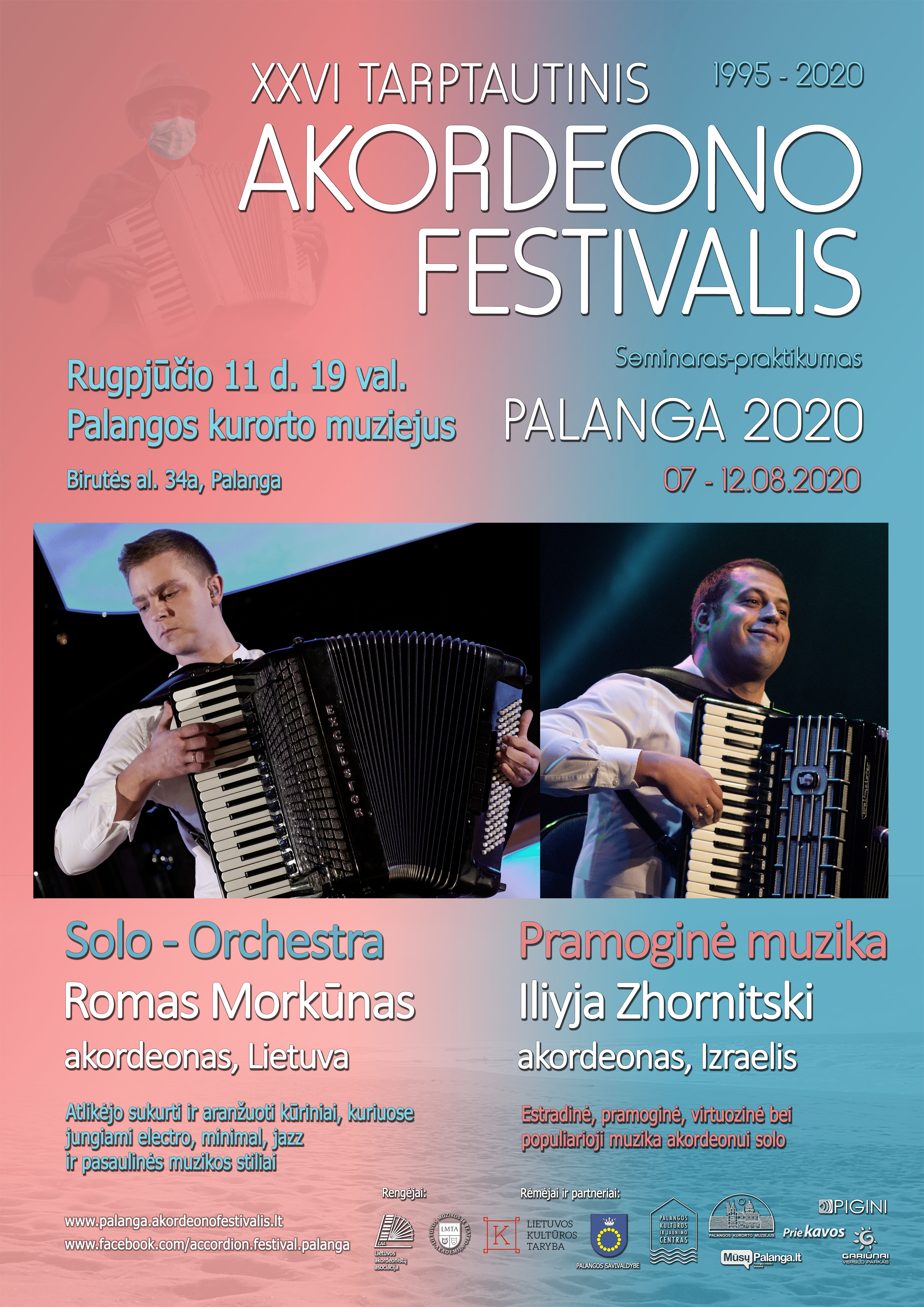 Palangoje prasidės tarptautinis akordeono festivalis PALANGA 2020