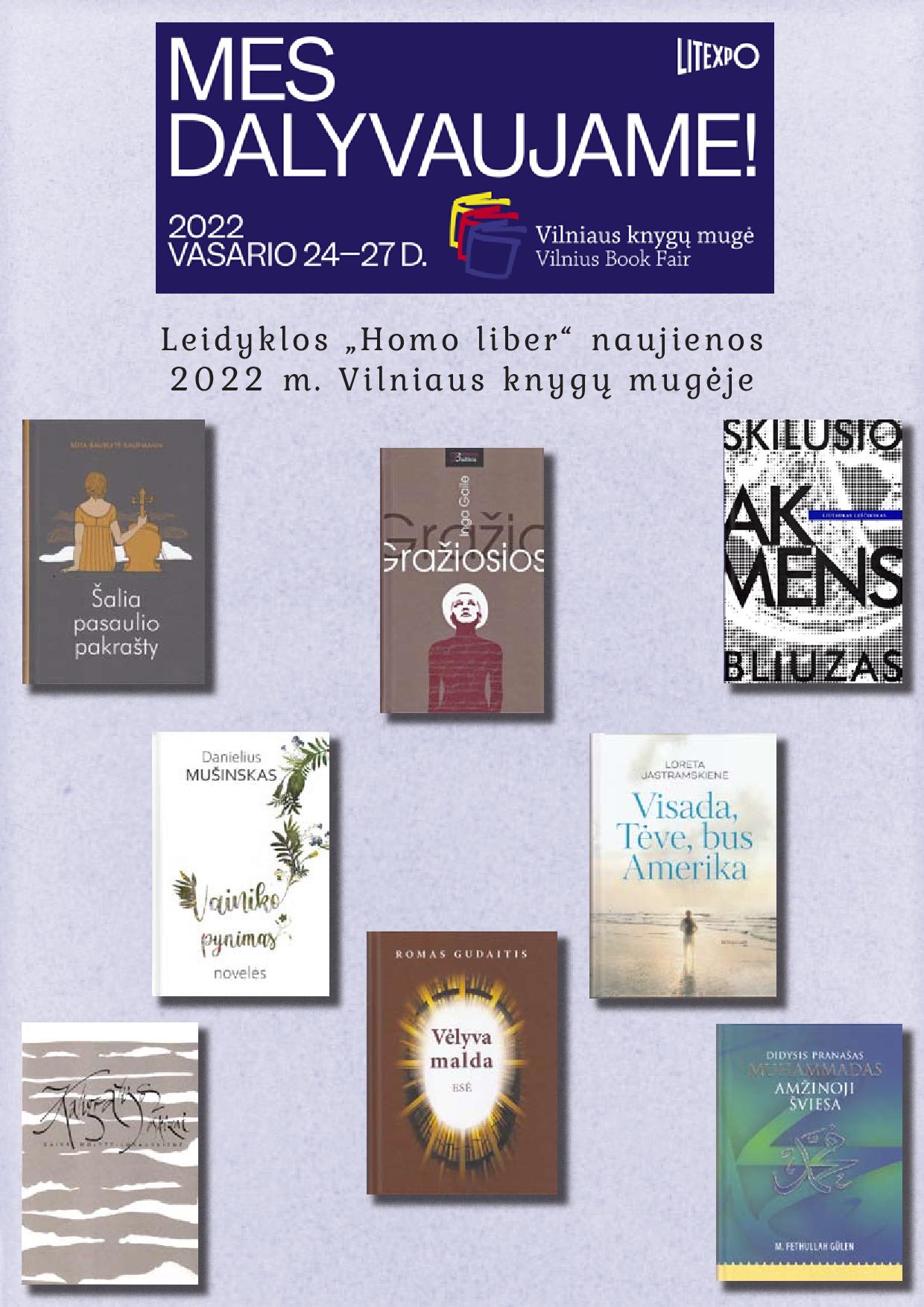 Leidyklos „Homo liber“ naujienos 2022 m. tarptautinėje Vilniaus knygų mugėje