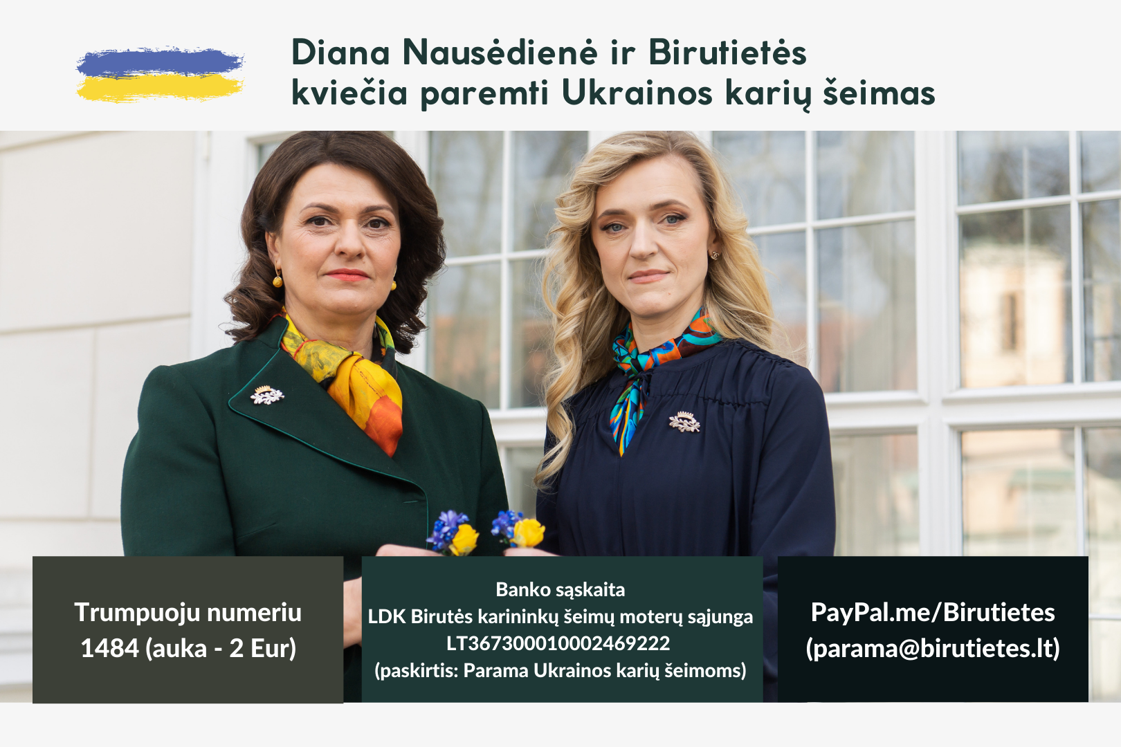 Diana Nausėdienė ir Birutietės kviečia paremti Ukrainos karių šeimas: jos dabar pažeidžiamiausios