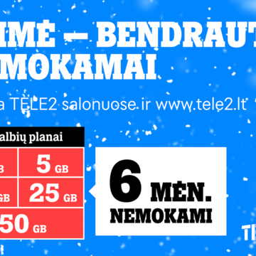 Per Kalėdas dovanokite laimę bendrauti ir patys gaukite dovanų: „Tele2“ tęsia šventinių pasiūlymų maratoną