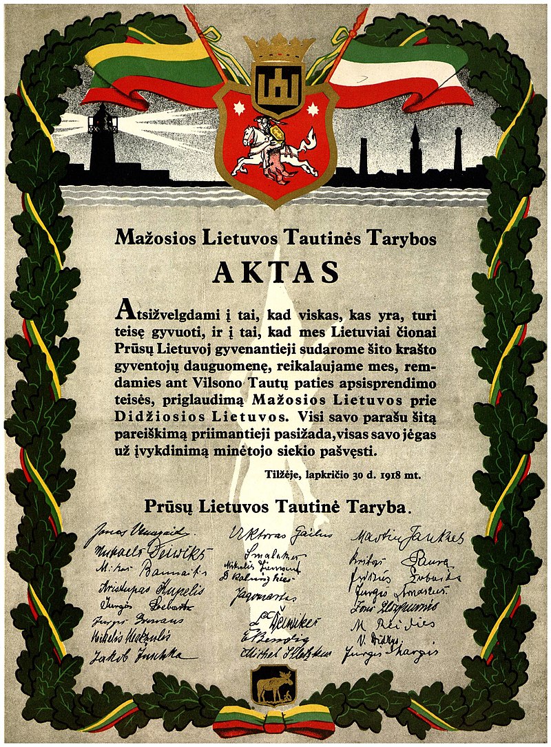 Tilžės aktas yra testamentas, padėjęs pamatus Klaipėdos krašto sukilimui ir lietuvybės išsaugojimui
