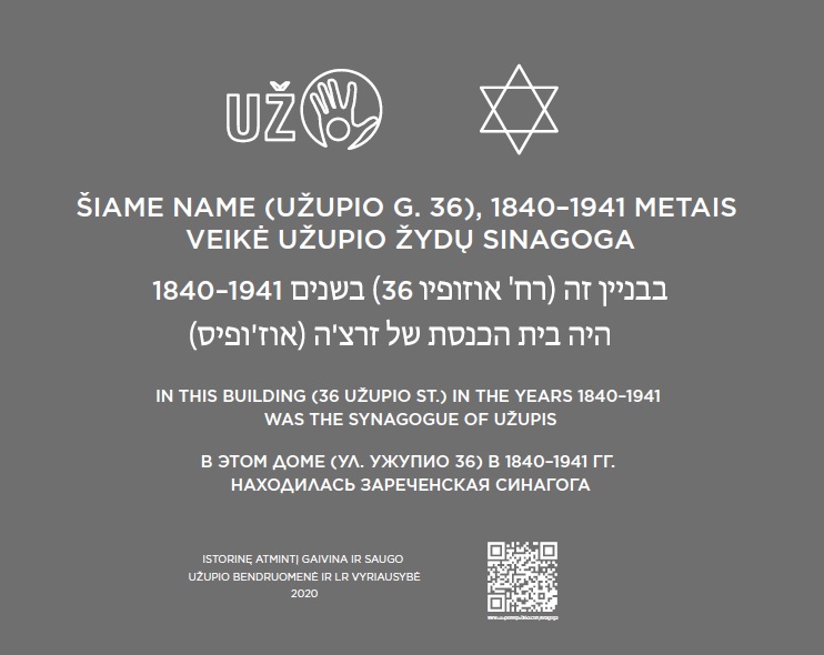 Užupyje bus atidengta Užupio Respublikos Konstitucijos lenta hebrajų kalba