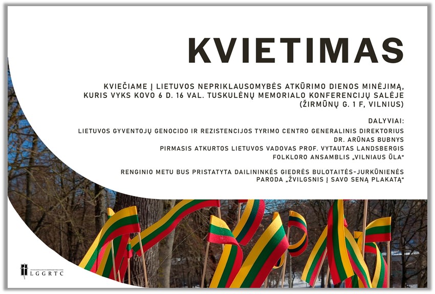 Lietuvos nepriklausomybės atkūrimo dienos minėjimas Tuskulėnų memoriale