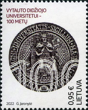Minint VDU jubiliejų, Lietuvos paštas išleido pašto ženklą „Vytauto Didžiojo universitetui – 100 metų“