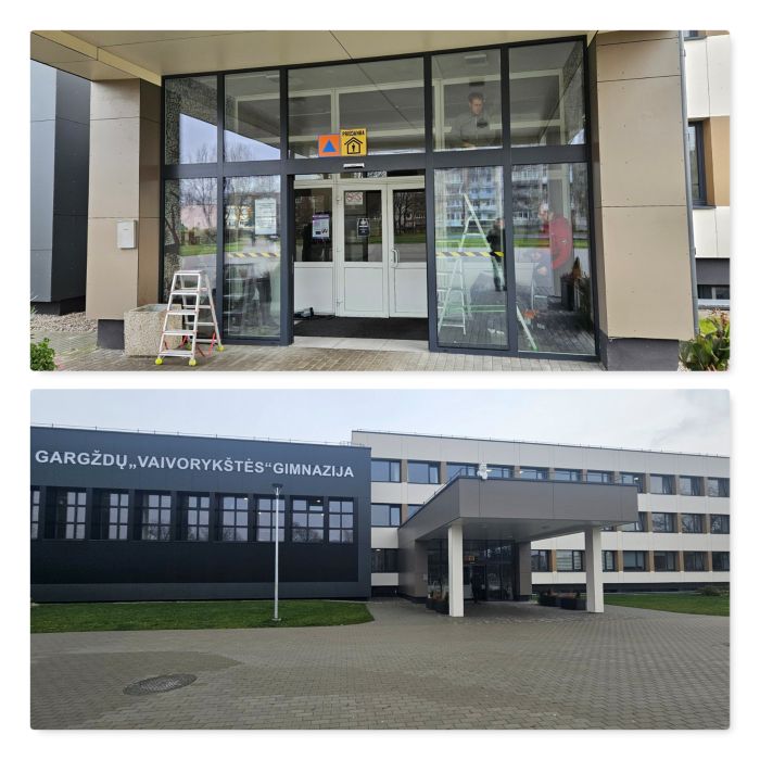 Klaipėdos rajone specialiomis apsauginėmis plėvelėmis nuo sprogimų stiprinamos ugdymo įstaigos Klaipėdos rajone specialiomis apsauginėmis plėvelėmis nuo sprogimų stiprinamos ugdymo įstaigos