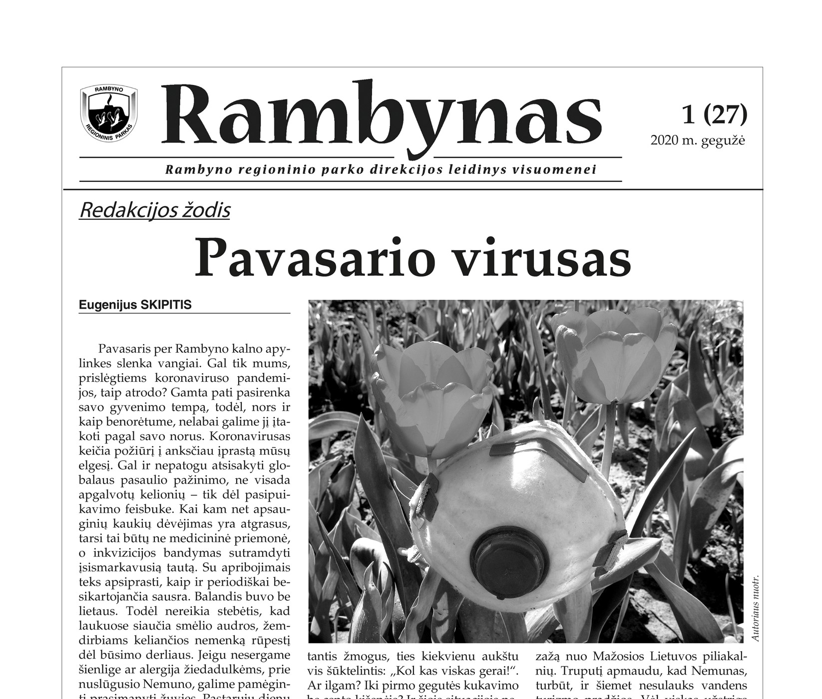 Pirmasis 2020 – ųjų „Rambyno“ laikraščio numeris. Kviečiame skaityti