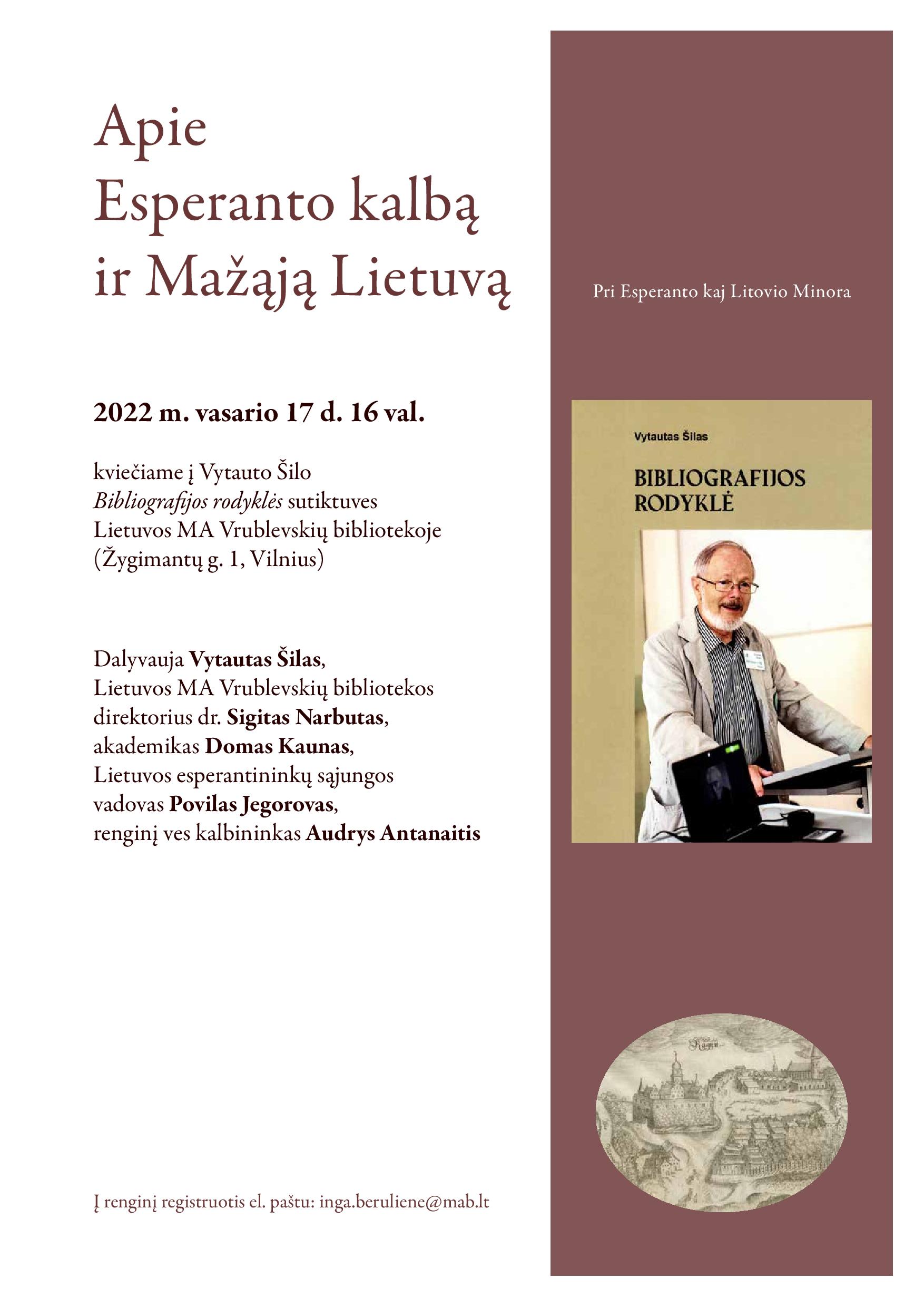 LMA Vrublevskių bibliotekoje bus pristatoma Vytauto Šilo išleista „Bibliografijos rodyklė“. Kviečiame!